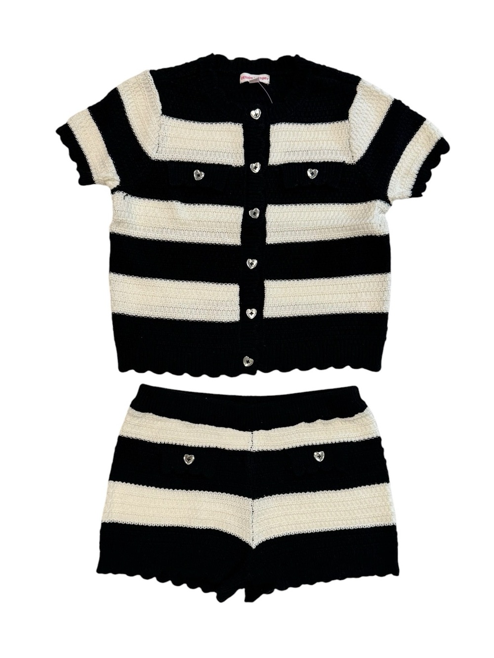 NWT Design History Kids' Stripe Sweater & Shorts Set - Big Kids' Size M